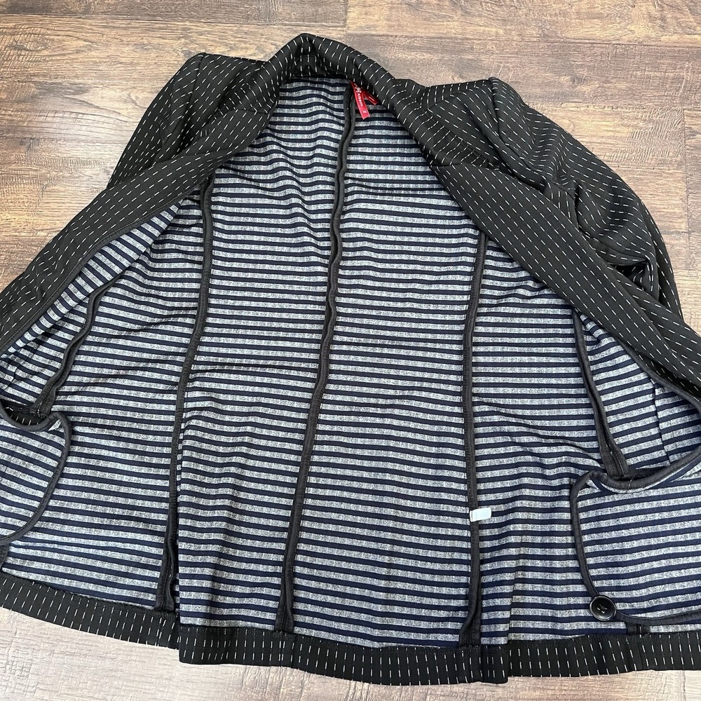 Ruby Ribbon Womens XS  Stretch Blazer Black White Geometric Business Office Core - Picture 5 of 5